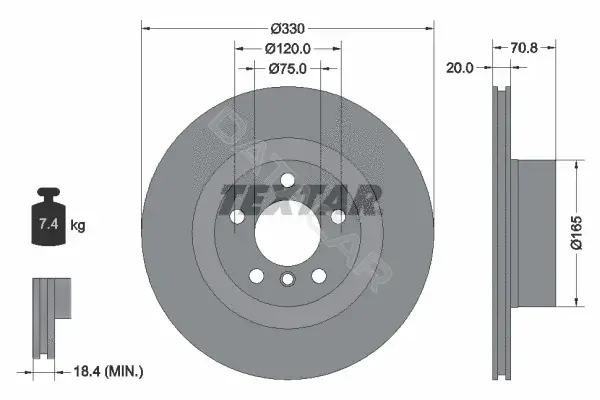 Тормозные диски TEXTAR 92256303