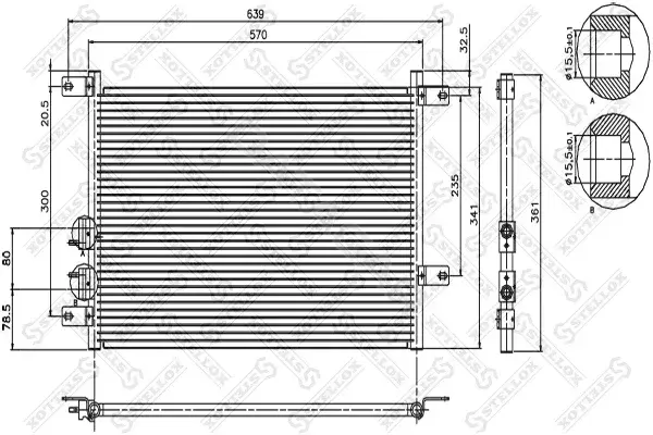 Радиатор кондиционера STELLOX 10-45390-SX
