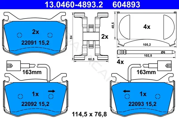 Тормозные колодки ATE 13.0460-4893.2