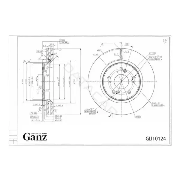 Тормозные диски GANZ GIJ10124