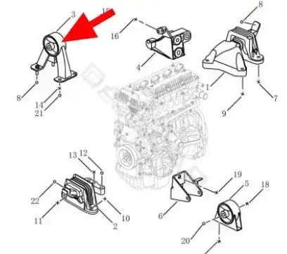 Подушка двигателя (Опора) GEELY 1077091300