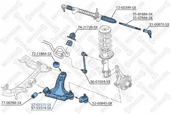 Рычаги STELLOX 57-03515-SX