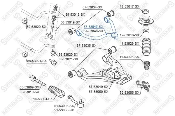 Рычаги STELLOX 57-53047-SX