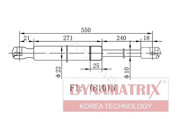 Амортизатор крышки багажника, капота, заднего стекла DYNAMATRIX DGS1975BU