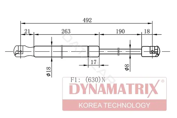 Амортизатор крышки багажника, капота, заднего стекла DYNAMATRIX DGS4932SV