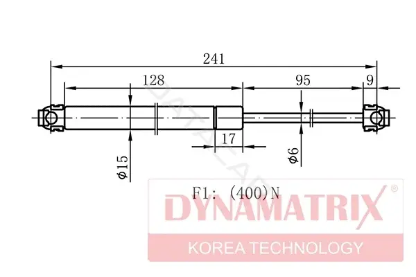 Амортизатор крышки багажника, капота, заднего стекла DYNAMATRIX DGS1577BL