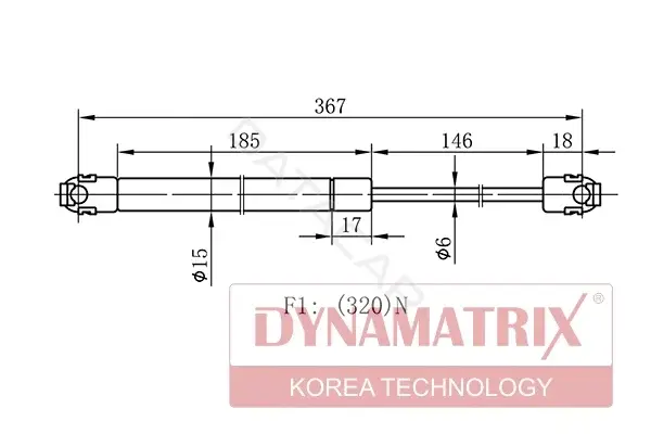 Амортизатор крышки багажника, капота, заднего стекла DYNAMATRIX DGS2334BC