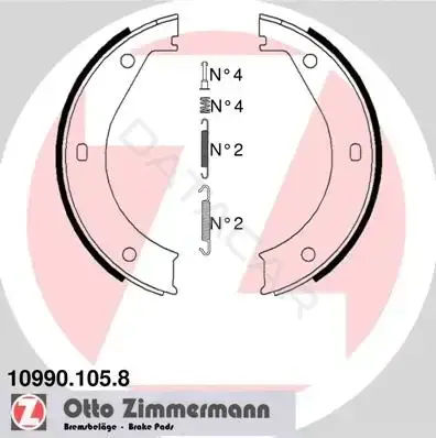 Колодки ручника ZIMMERMANN 10990.105.8