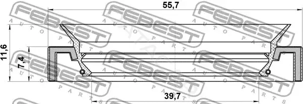Сальник коленвала FEBEST 95HAY-41550712X