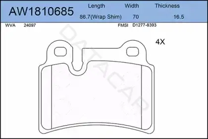 Тормозные колодки AYWIPARTS AW1810685