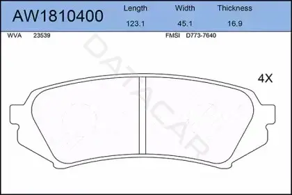 Тормозные колодки AYWIPARTS AW1810400