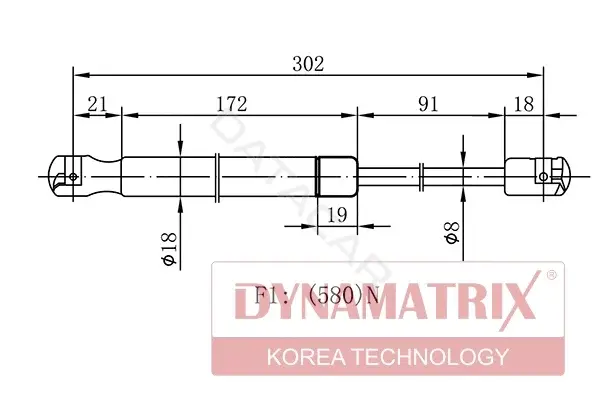 Амортизатор крышки багажника, капота, заднего стекла DYNAMATRIX DGS006957