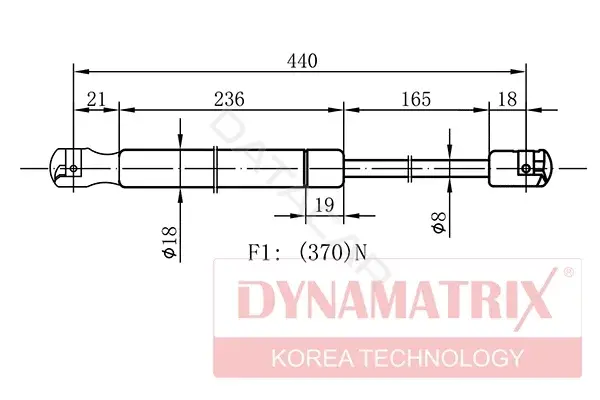 Амортизатор крышки багажника, капота, заднего стекла DYNAMATRIX DGS1325BL