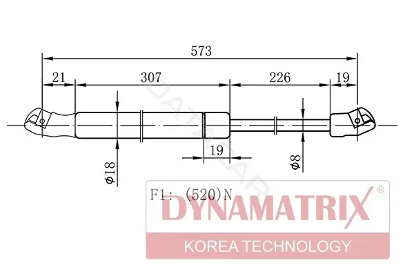 Амортизатор крышки багажника, капота, заднего стекла DYNAMATRIX DGS2569LN