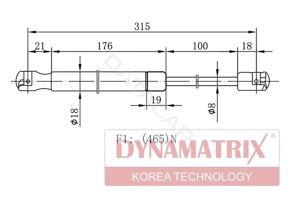Амортизатор крышки багажника, капота, заднего стекла DYNAMATRIX DGS7587GS
