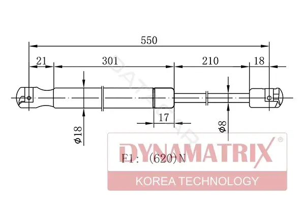 Амортизатор крышки багажника, капота, заднего стекла DYNAMATRIX DGS7857RZ