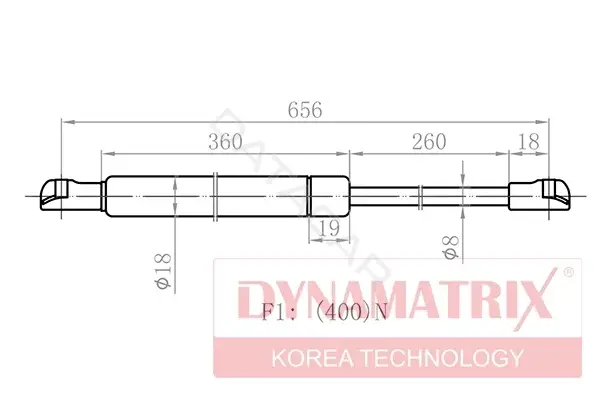 Амортизатор крышки багажника, капота, заднего стекла DYNAMATRIX DGS8986IG