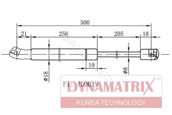 Амортизатор крышки багажника, капота, заднего стекла DYNAMATRIX DGS9468II