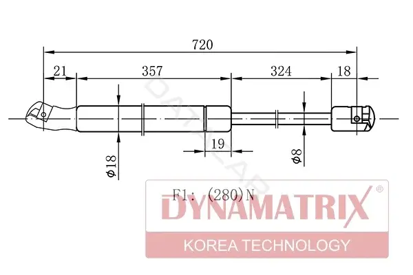 Амортизатор крышки багажника, капота, заднего стекла DYNAMATRIX DGS8945NP