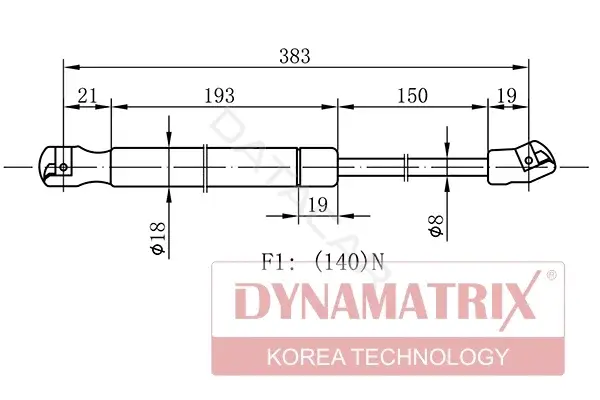 Амортизатор крышки багажника, капота, заднего стекла DYNAMATRIX DGS006963