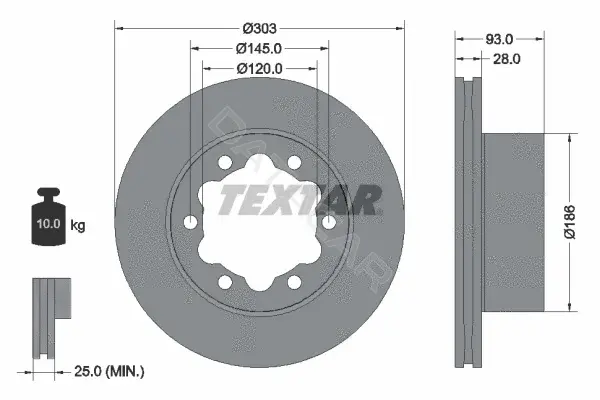 Тормозные диски TEXTAR 93143403