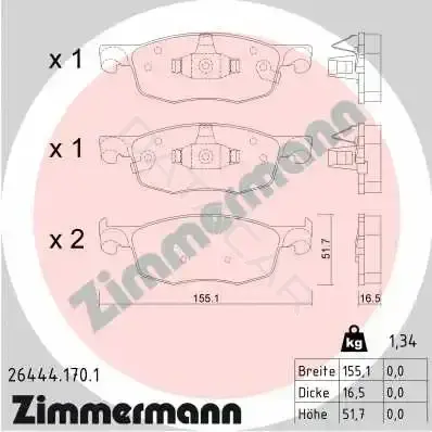 Тормозные колодки ZIMMERMANN 26444.170.1