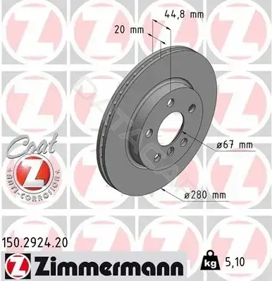 Тормозные диски ZIMMERMANN 150.2924.20