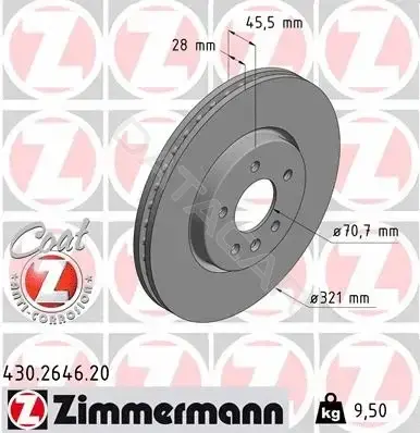 Тормозные диски ZIMMERMANN 430.2646.20