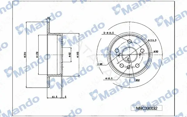 Тормозные диски MANDO MBC030032