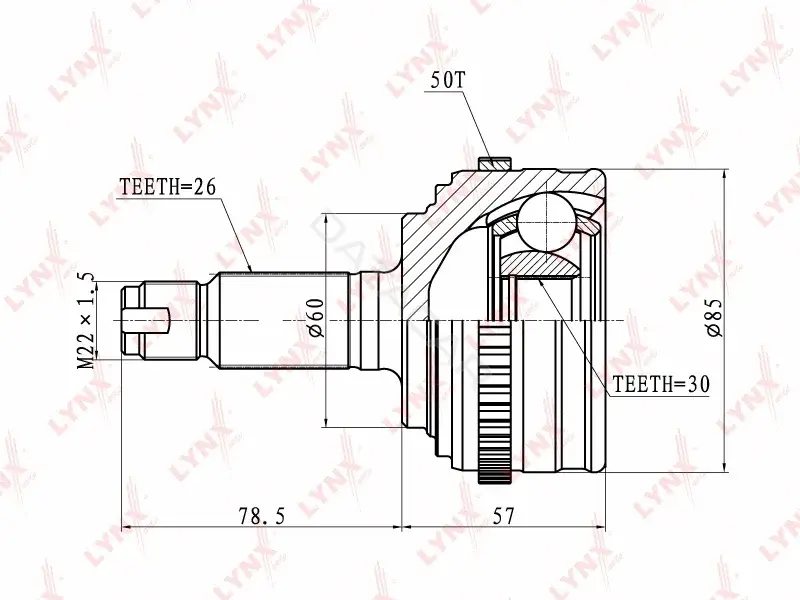 Шрус LYNXAUTO CO-3408A