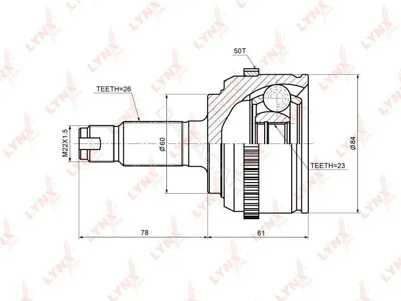 Шрус LYNXAUTO CO-3466A