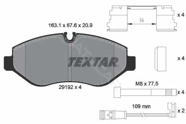 Тормозные колодки TEXTAR 2919202