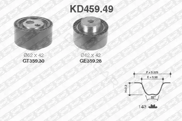 Комплект ГРМ SNR/NTN KD459.49