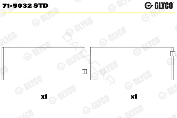Вкладыши шатунные GLYCO 71-5032STD