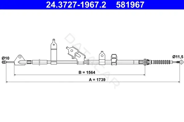 Трос ручника ATE 24.3727-1967.2