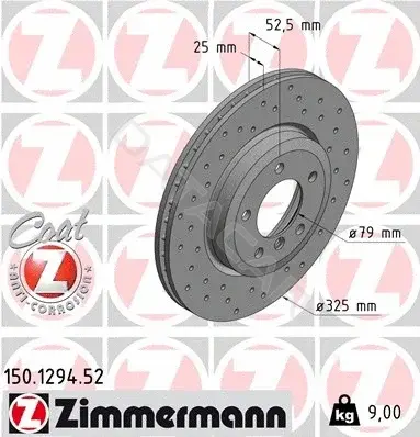 Тормозные диски ZIMMERMANN 150.1294.52