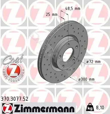 Тормозные диски ZIMMERMANN 370.3077.52