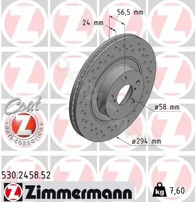Тормозные диски ZIMMERMANN 530.2458.52