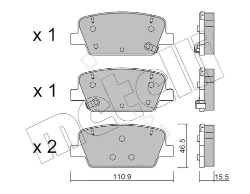 Тормозные колодки METELLI 22-1283-0