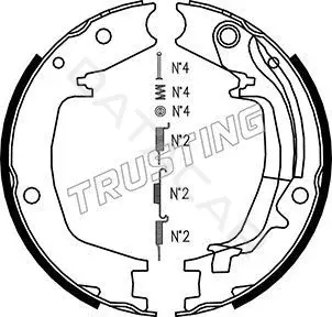 Колодки ручника TRUSTING 046.215K