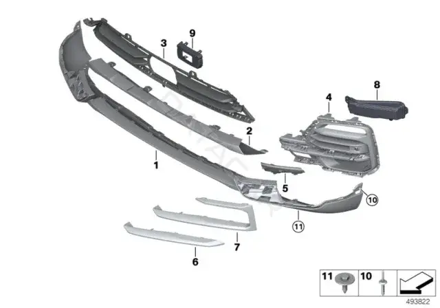 Решетка бампера / заглушка BMW 51117449680