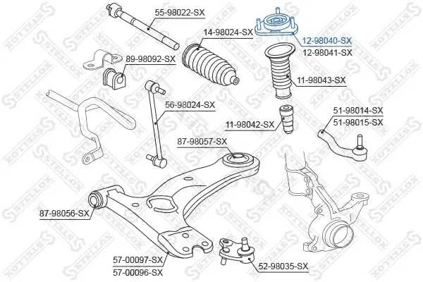 Опора амортизатора STELLOX 12-98040-SX