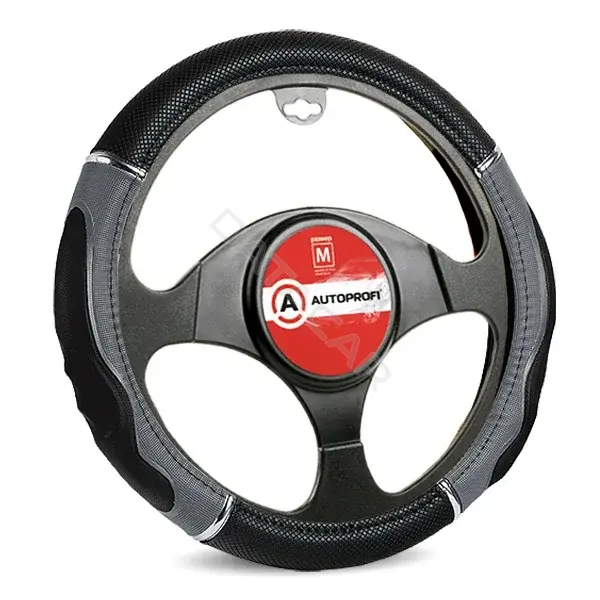 Оплетка на руль \ Чехол на руль AUTOPROFI GL-1020BK/GY(M)