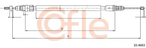 Трос ручника COFLE/TELCO 92.10.4663