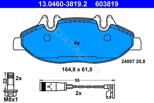 Тормозные колодки ATE 13.0460-3819.2