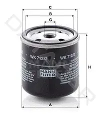 Топливный фильтр MANN WK712/2