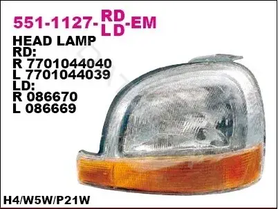 Фары DEPO 551-1127L-LD-EM