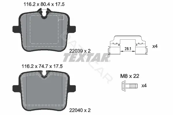 Тормозные колодки TEXTAR 2203901
