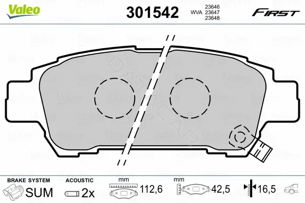 Тормозные колодки VALEO 301542