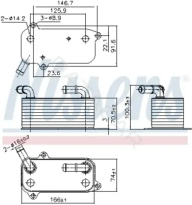 Масляный радиатор двигателя NISSENS 91389